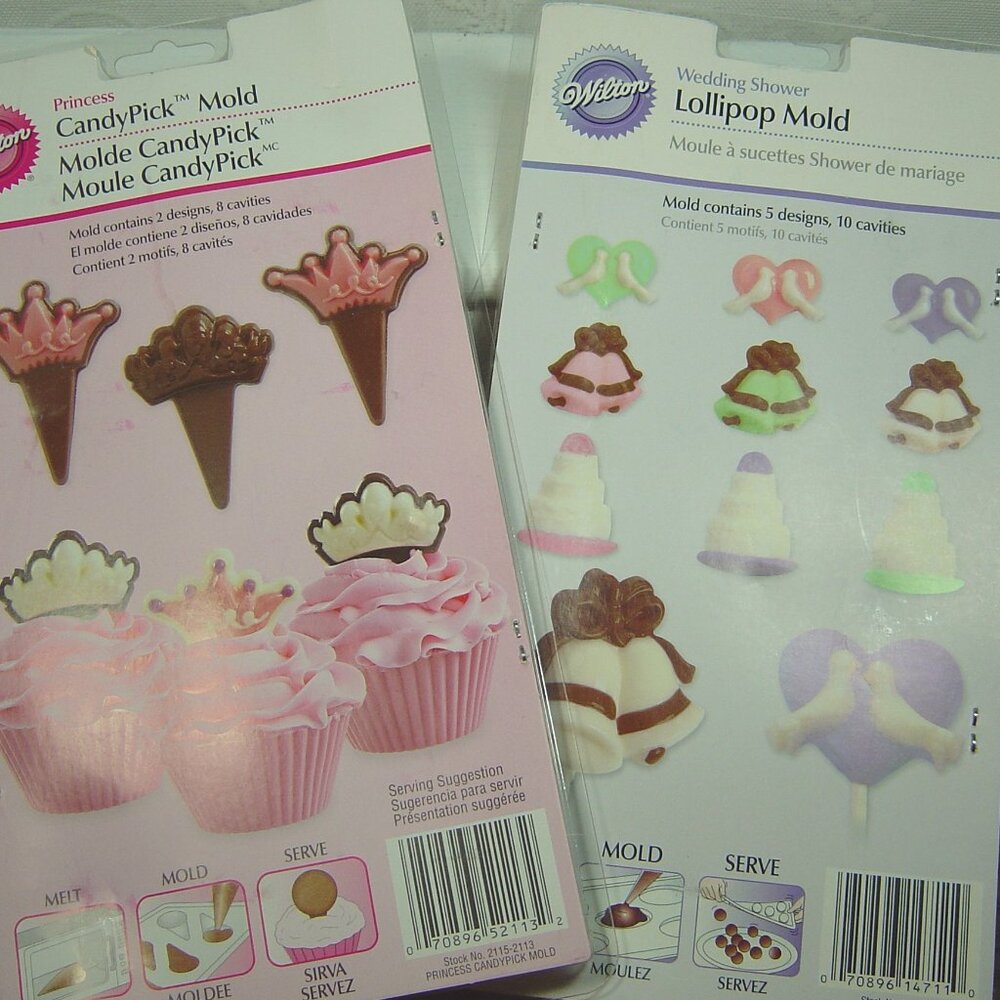 2 Wilton Candy Mold sets--Princess & Wedding Shower--NIP